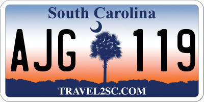 SC license plate AJG119