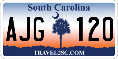 SC license plate AJG120