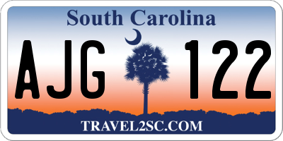 SC license plate AJG122