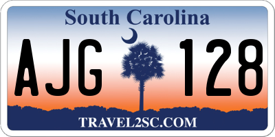 SC license plate AJG128