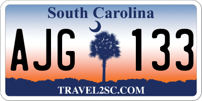 SC license plate AJG133