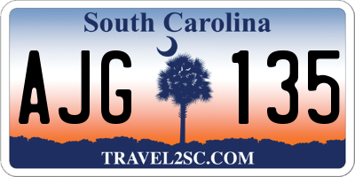 SC license plate AJG135