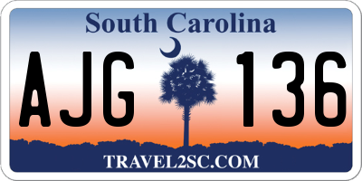 SC license plate AJG136