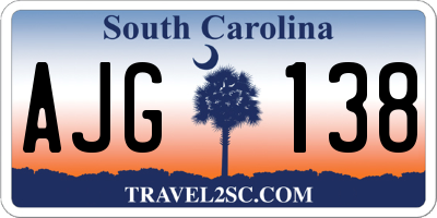 SC license plate AJG138
