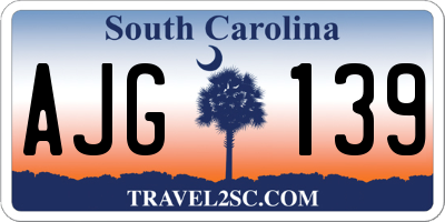 SC license plate AJG139