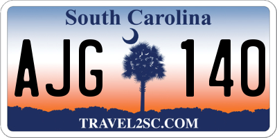 SC license plate AJG140