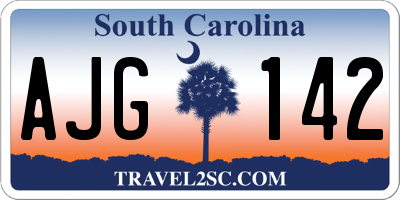 SC license plate AJG142