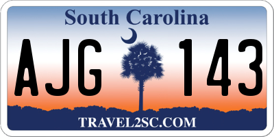 SC license plate AJG143