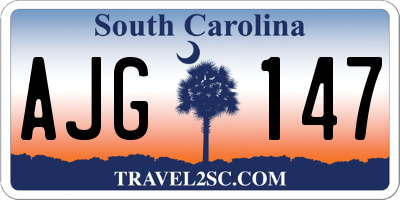 SC license plate AJG147
