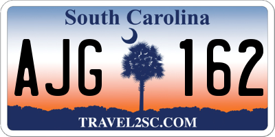 SC license plate AJG162