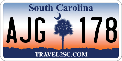 SC license plate AJG178
