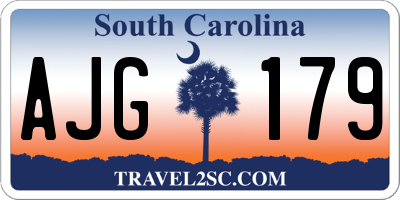 SC license plate AJG179