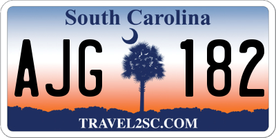 SC license plate AJG182