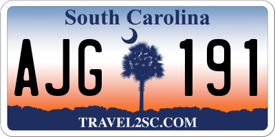 SC license plate AJG191