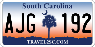 SC license plate AJG192