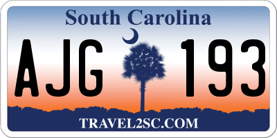 SC license plate AJG193