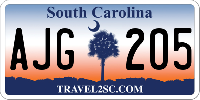 SC license plate AJG205