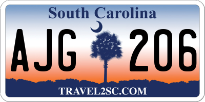 SC license plate AJG206