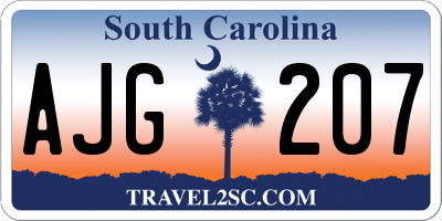SC license plate AJG207