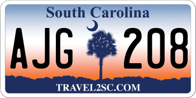 SC license plate AJG208