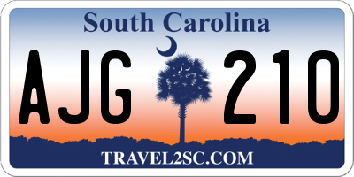 SC license plate AJG210