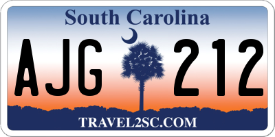SC license plate AJG212