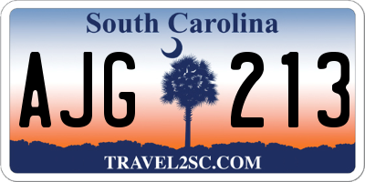 SC license plate AJG213