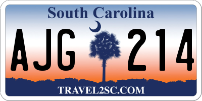 SC license plate AJG214
