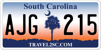 SC license plate AJG215