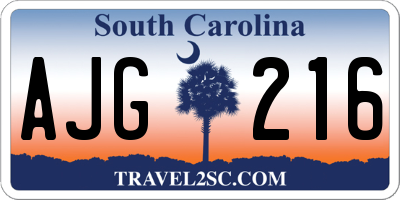 SC license plate AJG216