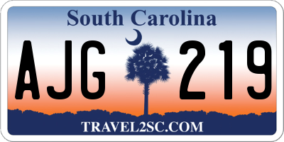 SC license plate AJG219