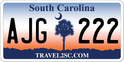 SC license plate AJG222