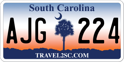 SC license plate AJG224