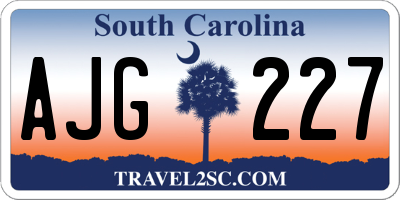 SC license plate AJG227