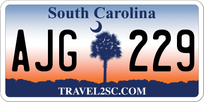SC license plate AJG229