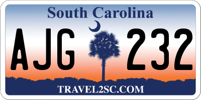 SC license plate AJG232