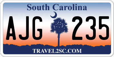 SC license plate AJG235