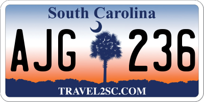 SC license plate AJG236