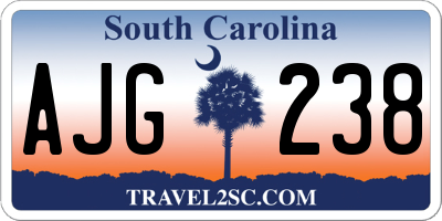 SC license plate AJG238