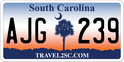 SC license plate AJG239