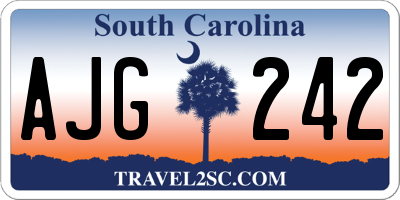 SC license plate AJG242