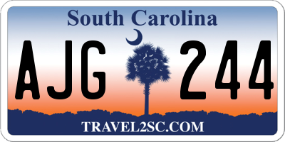 SC license plate AJG244