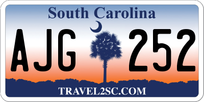 SC license plate AJG252
