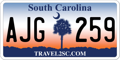 SC license plate AJG259