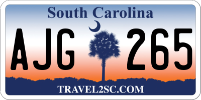 SC license plate AJG265
