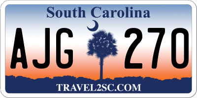 SC license plate AJG270