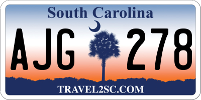 SC license plate AJG278