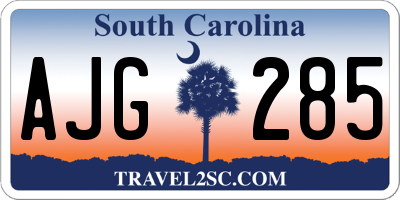 SC license plate AJG285