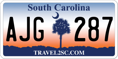 SC license plate AJG287