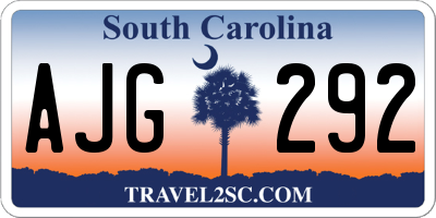 SC license plate AJG292